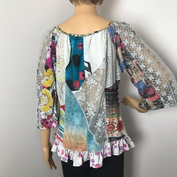 Sacred Threads Patchwork Boho Blouse Size: Small - Picture 5 of 9